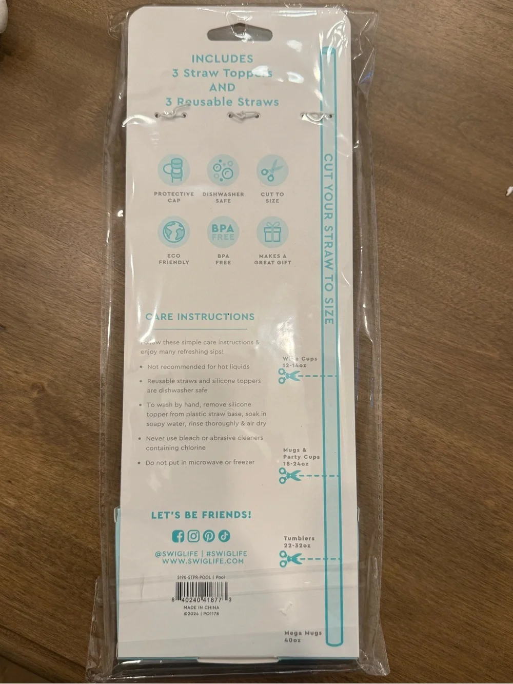Summer Beach Silicone Straws with Toppers - Pink, Blue, Multi (3-Pack)